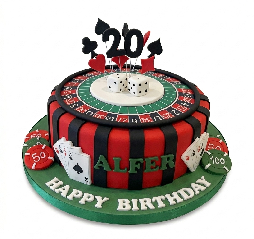 Roulette Casino Theme Birthday Cake