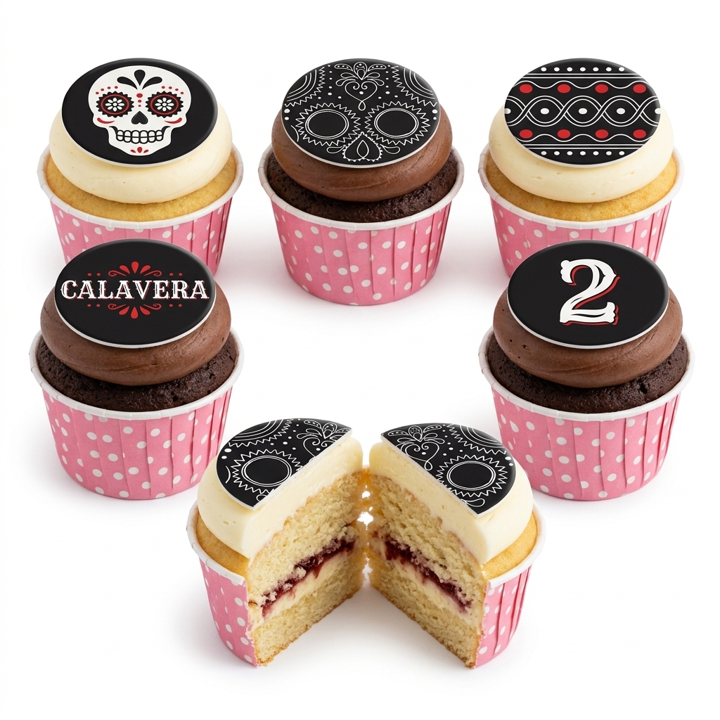 Sugar Skull & Calavera Themed Birthday Cupcakes