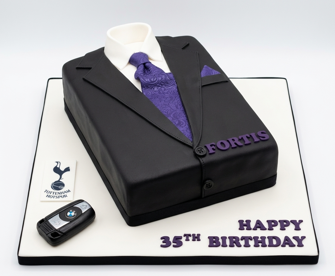 Black Suit & Tie Birthday Cake for Men