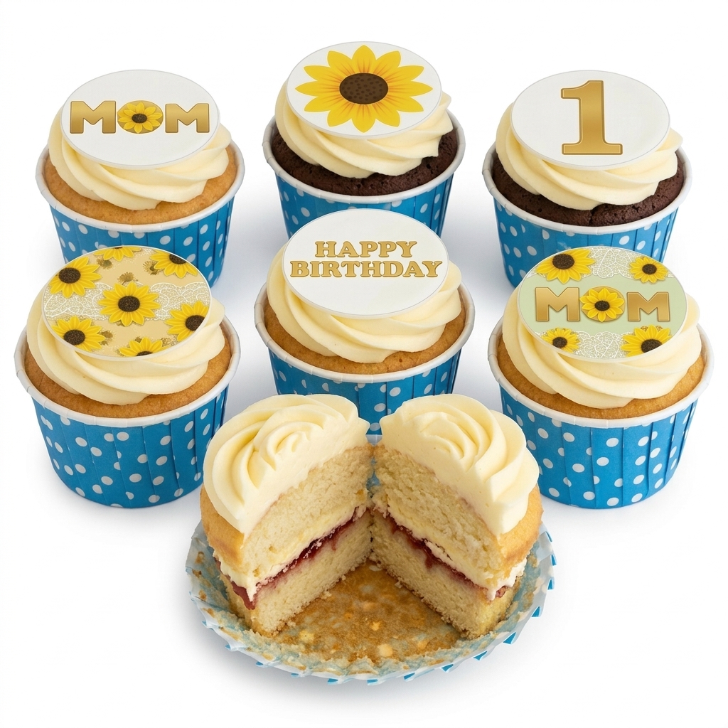 Sunflower Birthday Cupcakes for Her