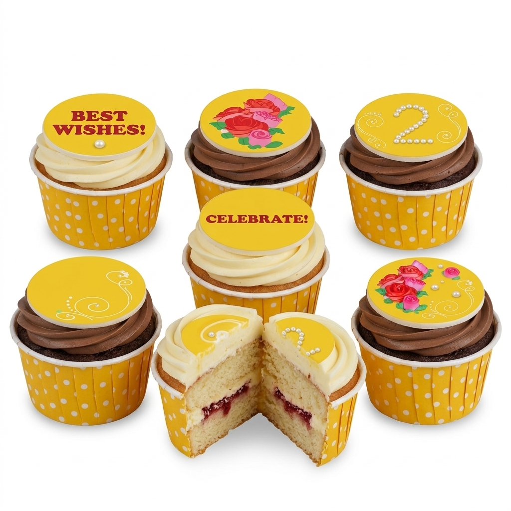Floral Birthday Cupcakes for Her with Custom Age Toppers
