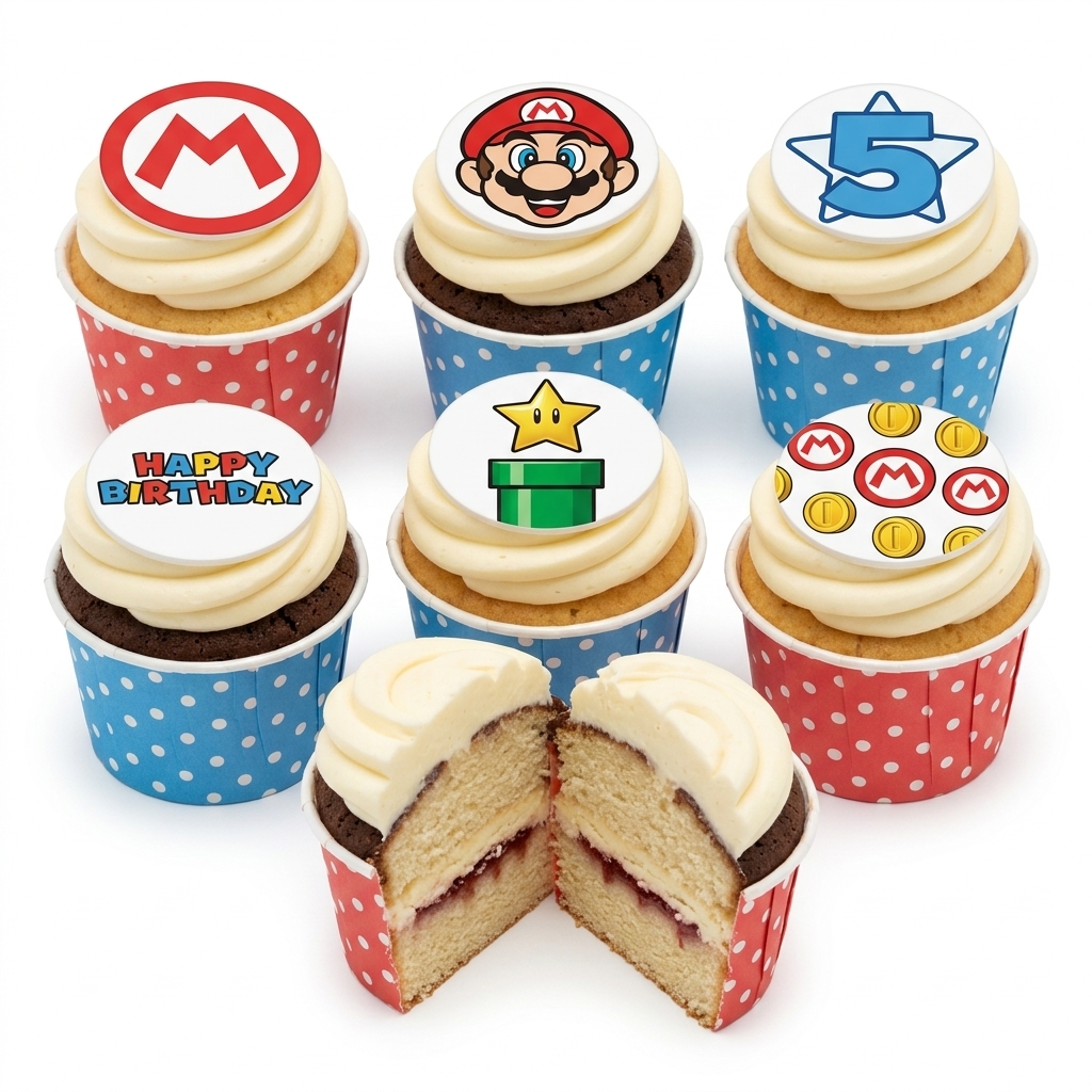 Super Mario Birthday Cupcakes