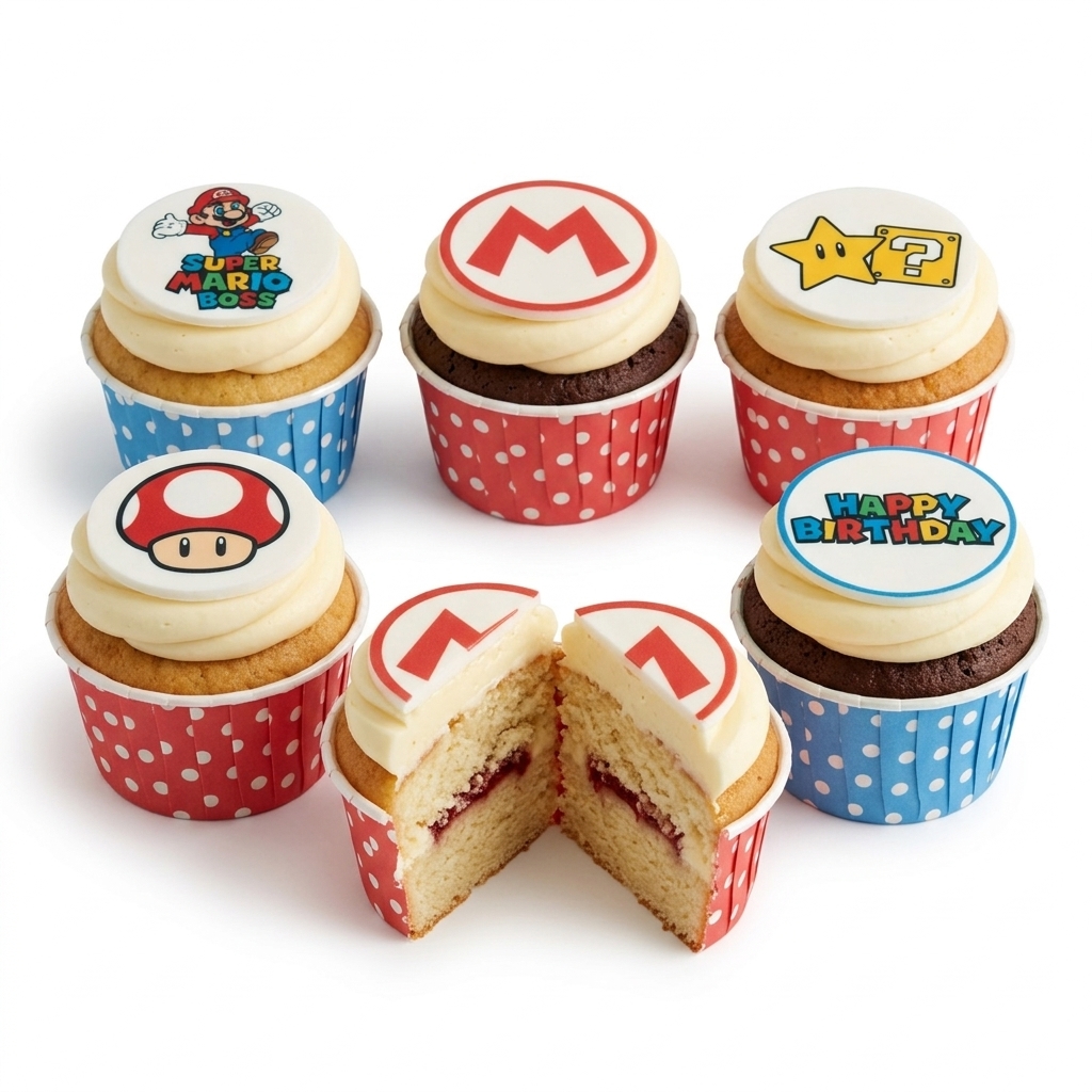 Super Mario Birthday Cupcakes
