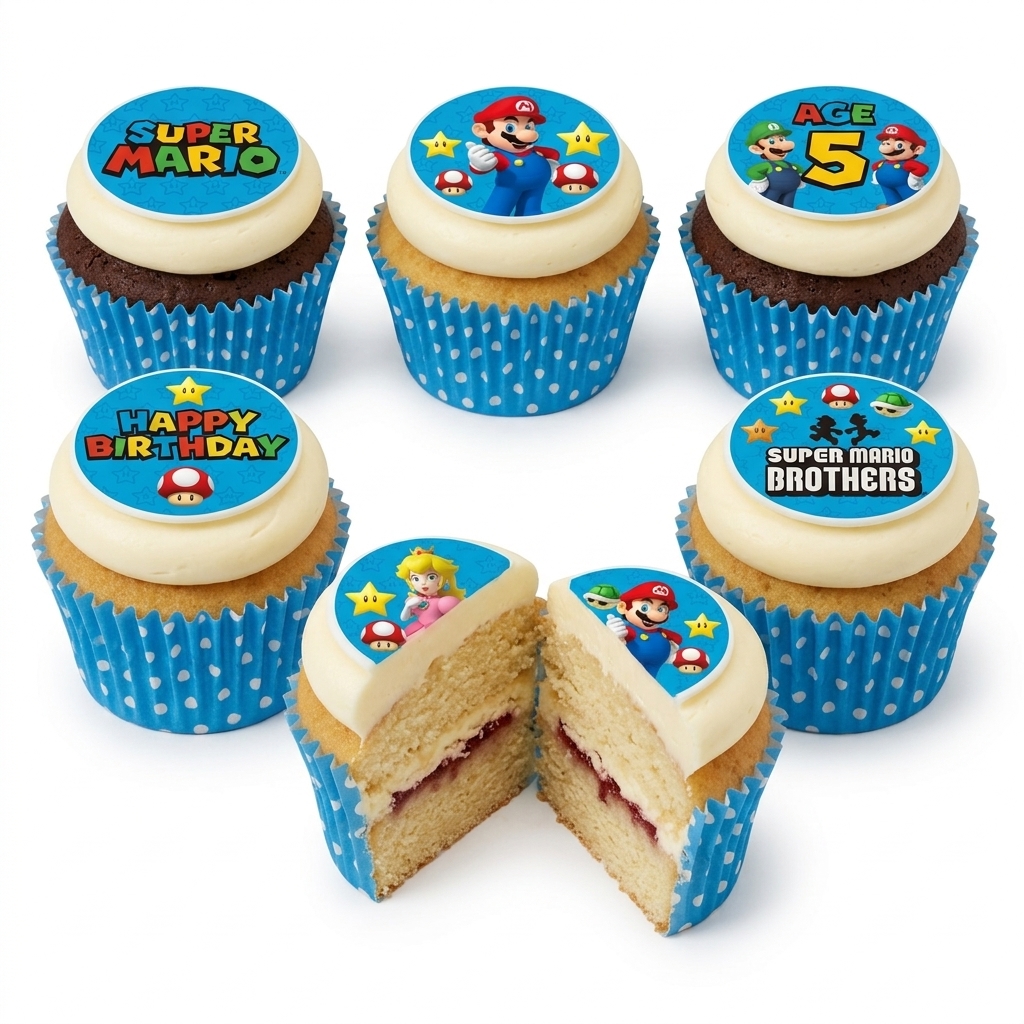 Super Mario Birthday Cupcakes