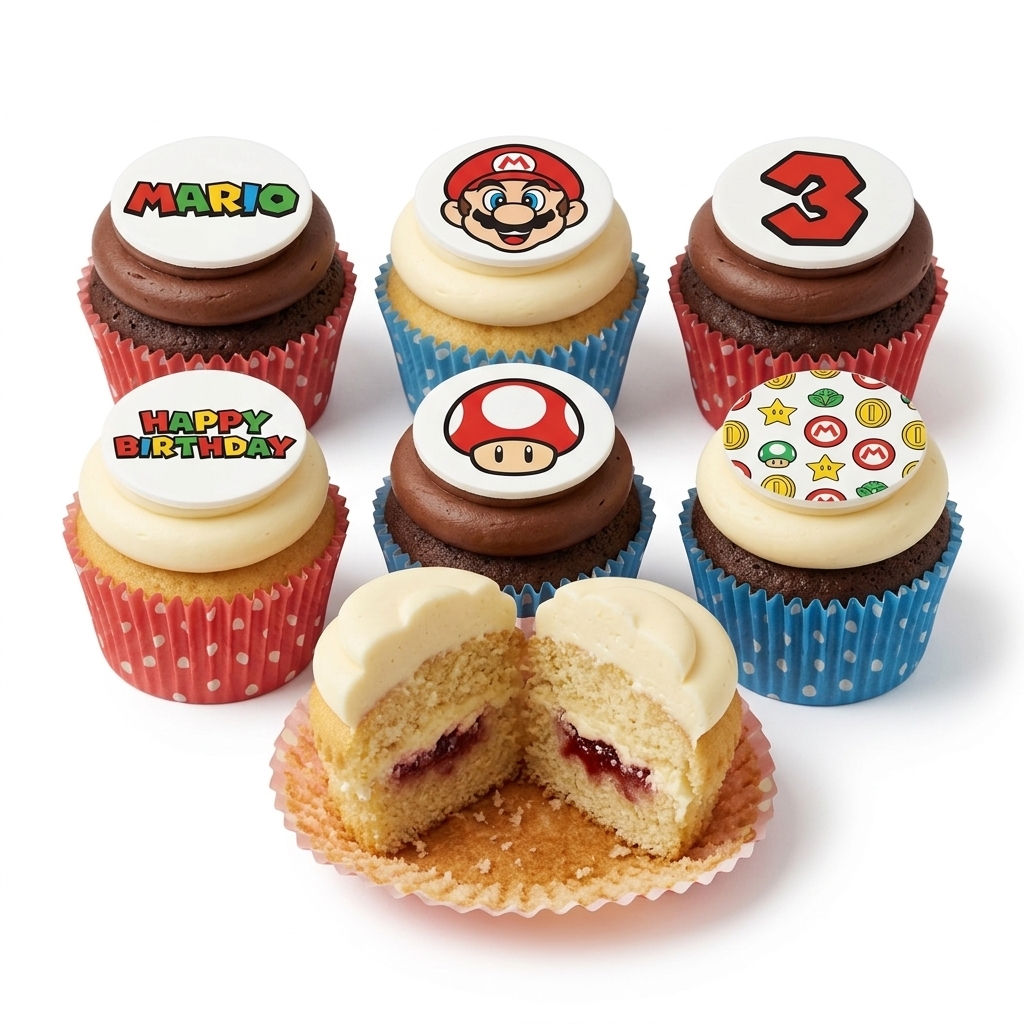 Super Mario Birthday Cupcakes