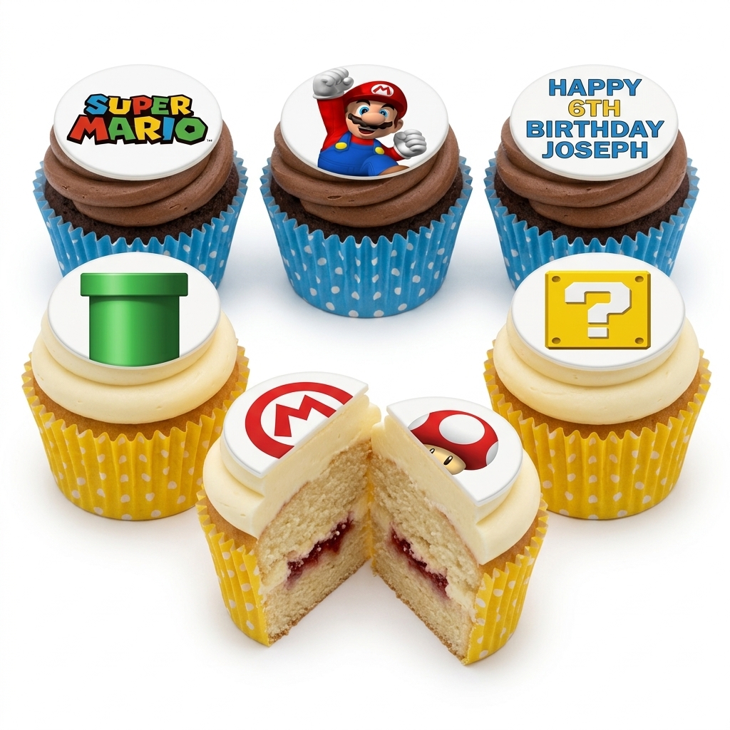 Super Mario Birthday Cupcakes