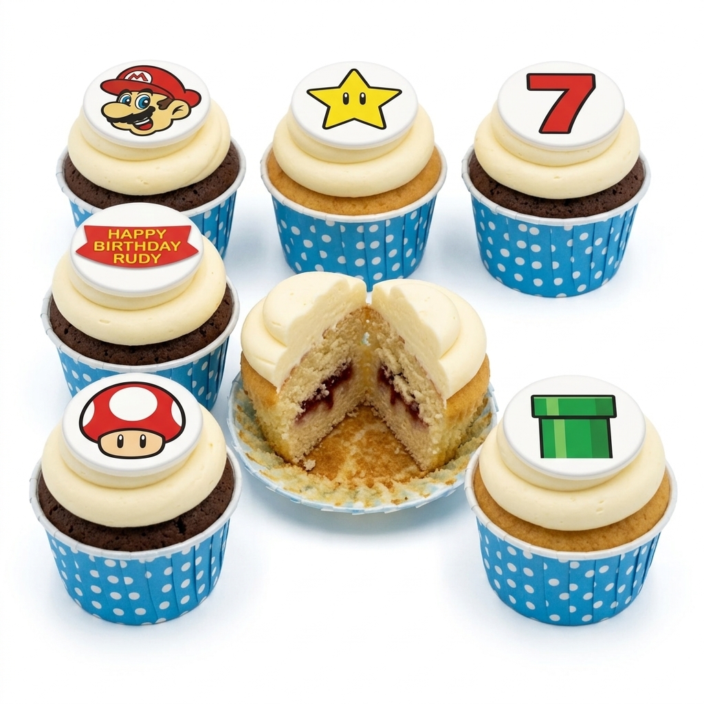 Super Mario Birthday Cupcakes