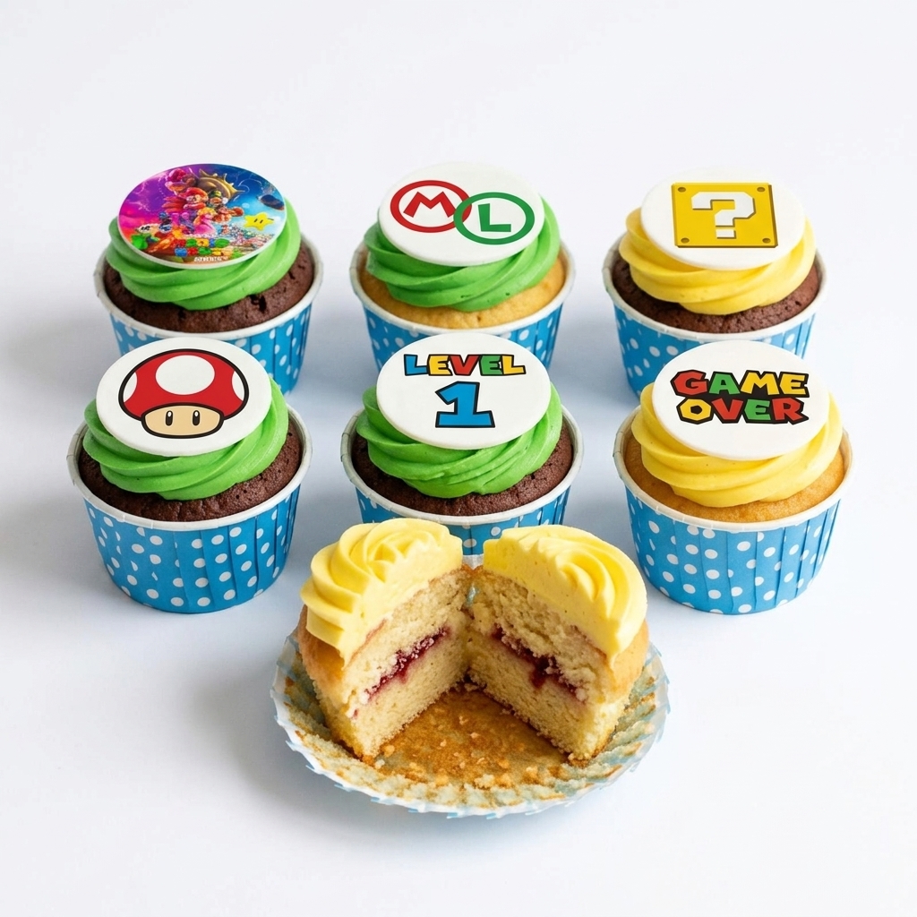 Super Mario Gaming Birthday Cupcakes