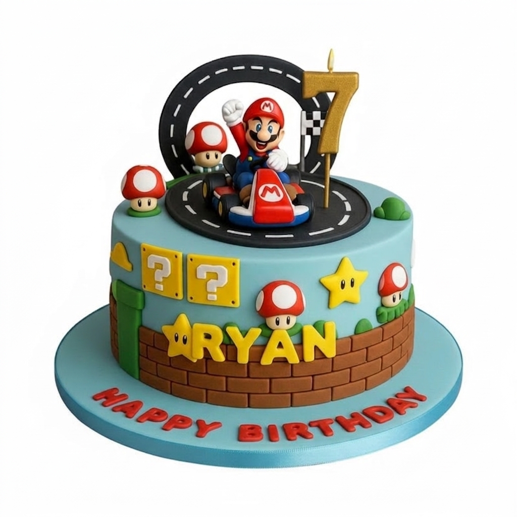 Super Mario Kart Theme Birthday Cake