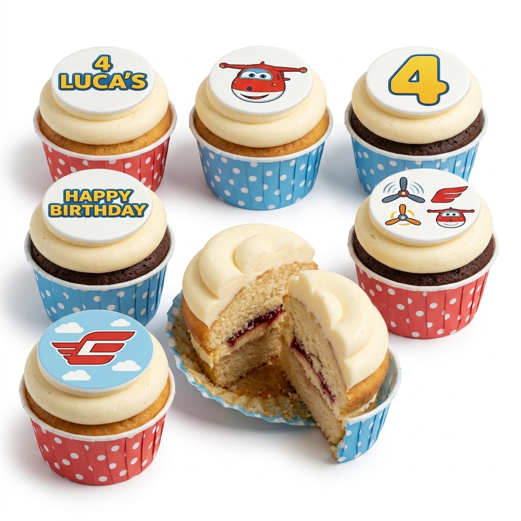 Super Wings Birthday Cupcakes