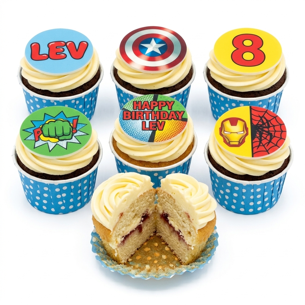 Superhero Birthday Cupcakes for Kids
