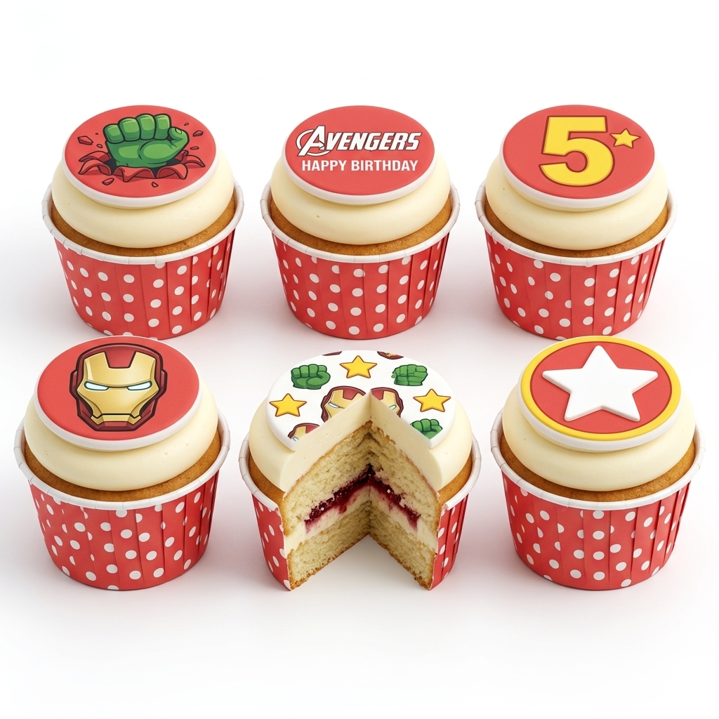 Avengers Superhero Birthday Cupcakes