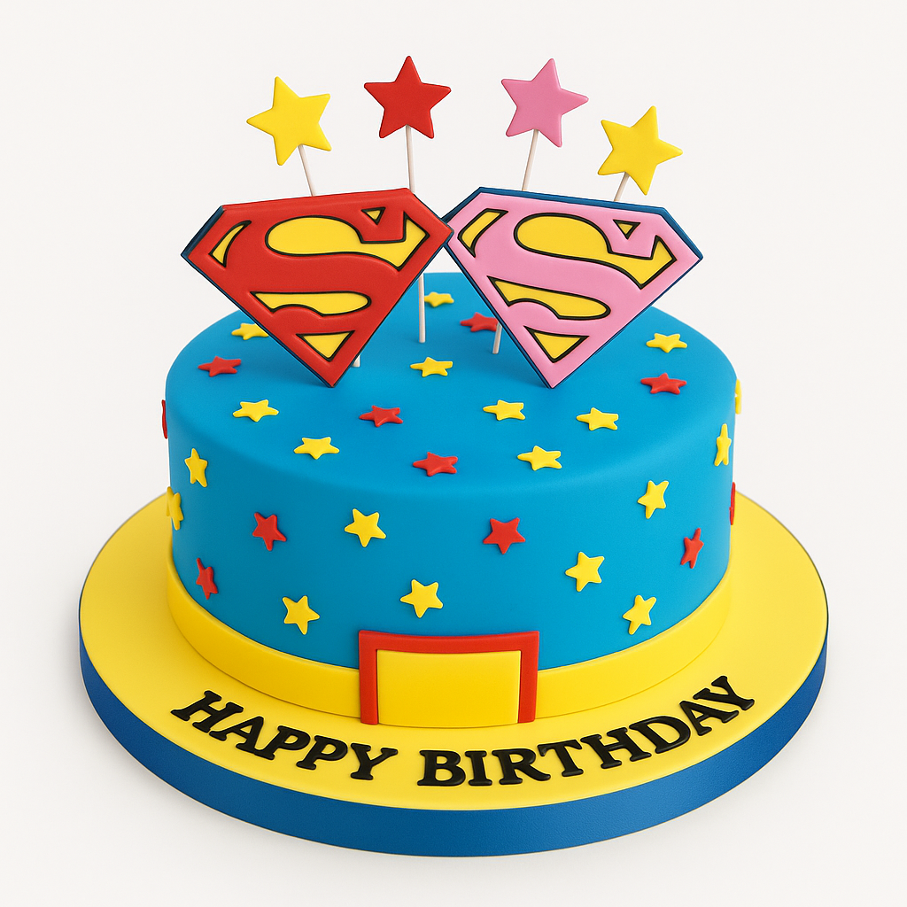 Superhero Cake For Twins