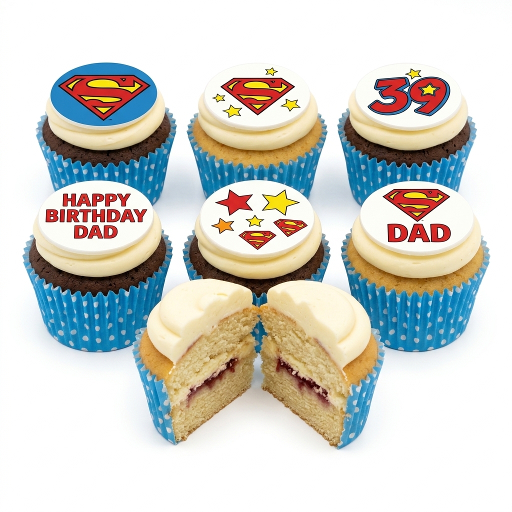 Superman Birthday Cupcakes