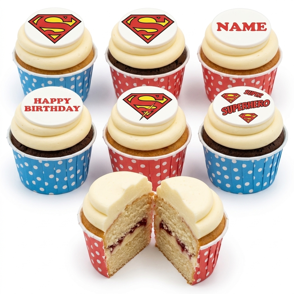 Superman Birthday Cupcakes for Boys