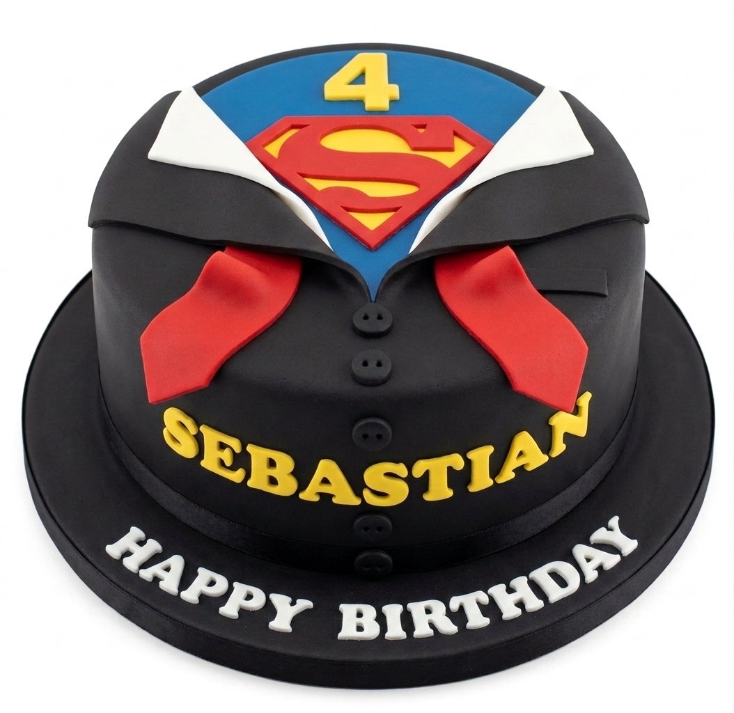Superman Suit Birthday Cake for Boys