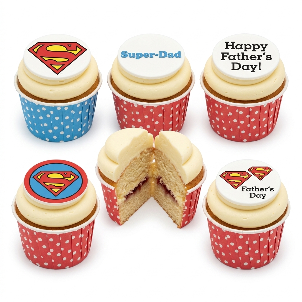 Superman Father's Day Cupcakes