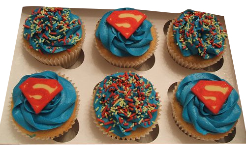 Superman Theme Cupcakes
