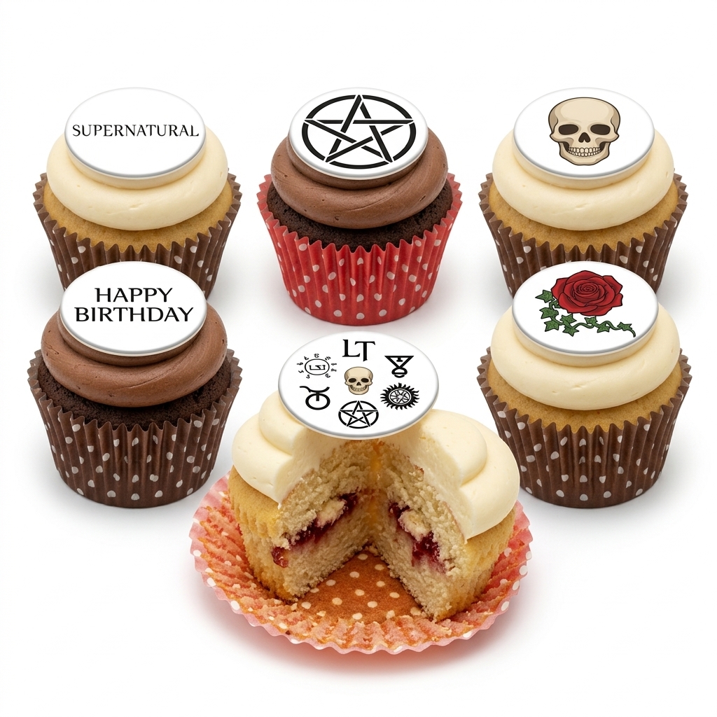Supernatural Theme Birthday Cupcakes