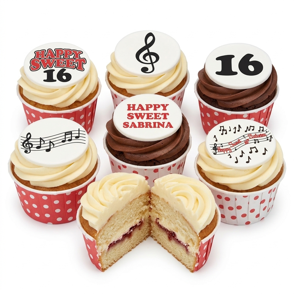 Sweet 16 Music Birthday Cupcakes