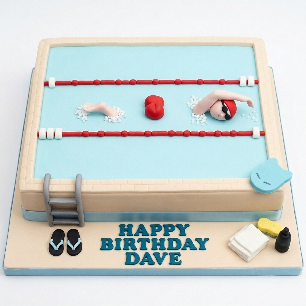 Swimming Pool Birthday Cake for Him