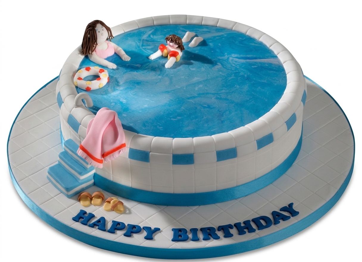 Swimming Pool Birthday Cake