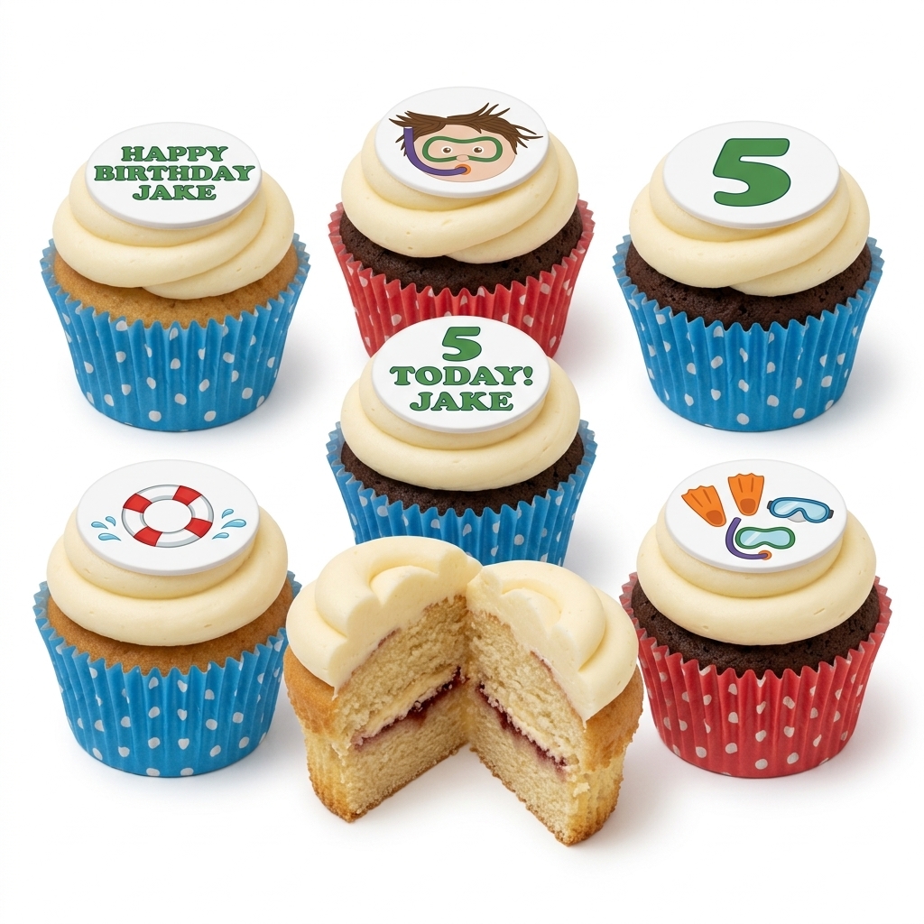 Diving Adventure Birthday Cupcakes