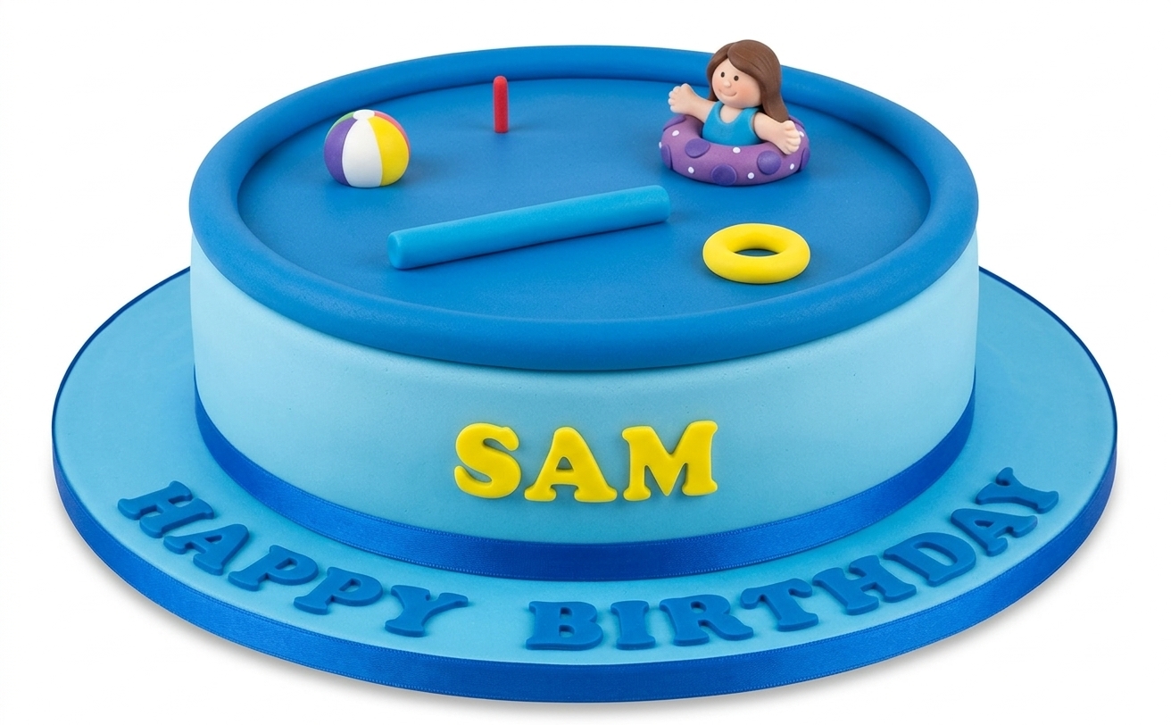 Fun Swimming Pool Birthday Cake for Kids