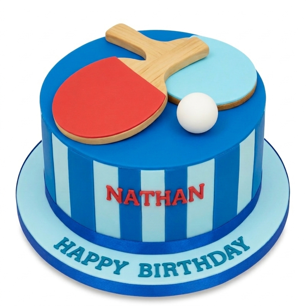 Table Tennis Birthday Cake
