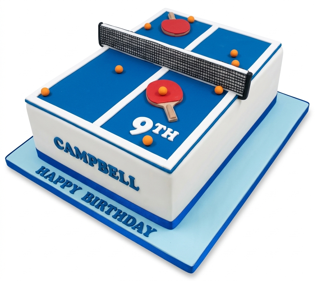 Table Tennis Birthday Cake