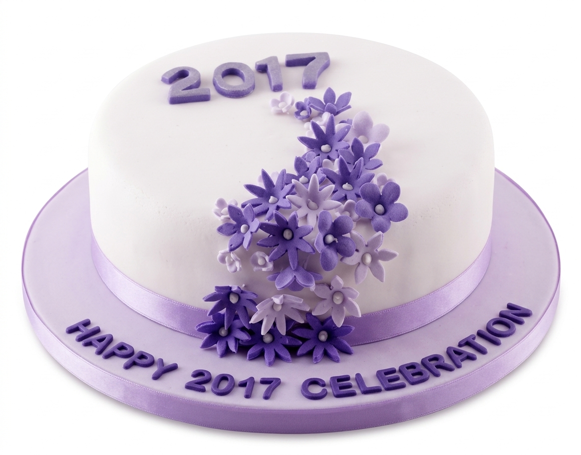 Purple Floral Celebration Cake