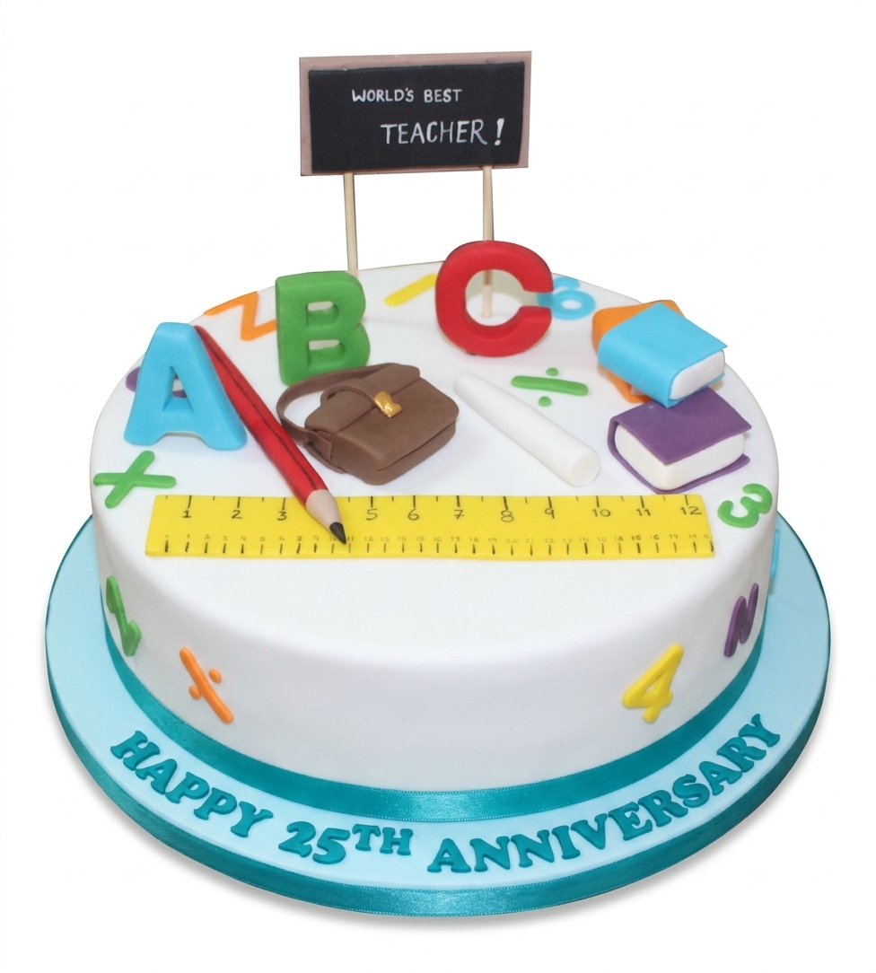 World's Best Teacher 25th Anniversary Cake