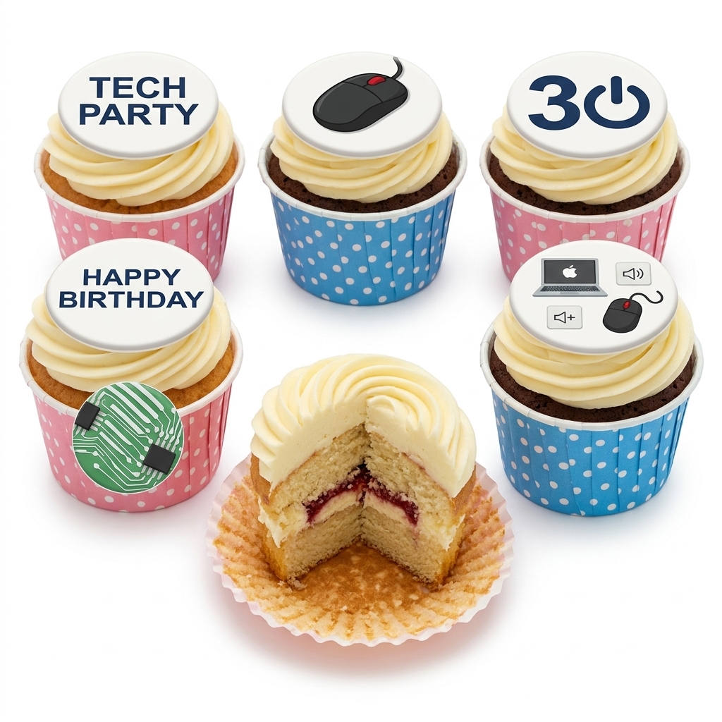 Technology Theme Birthday Cupcakes