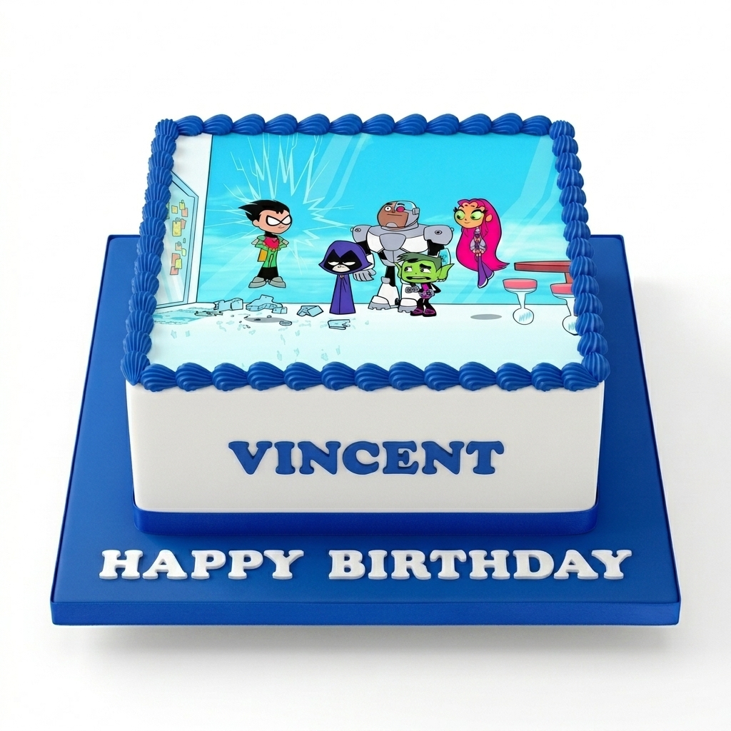 Personalised Teen Titans Go! Birthday Cake