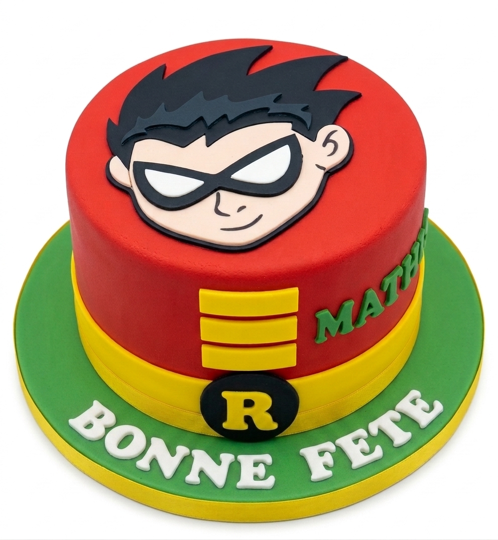 Robin Superhero Birthday Cake for Boys
