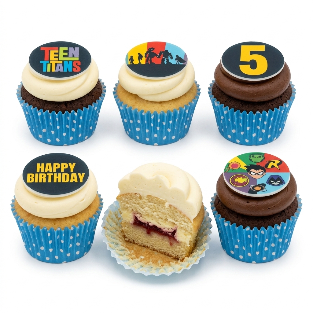 Teen Titans Go! Birthday Cupcakes with Custom Age Topper