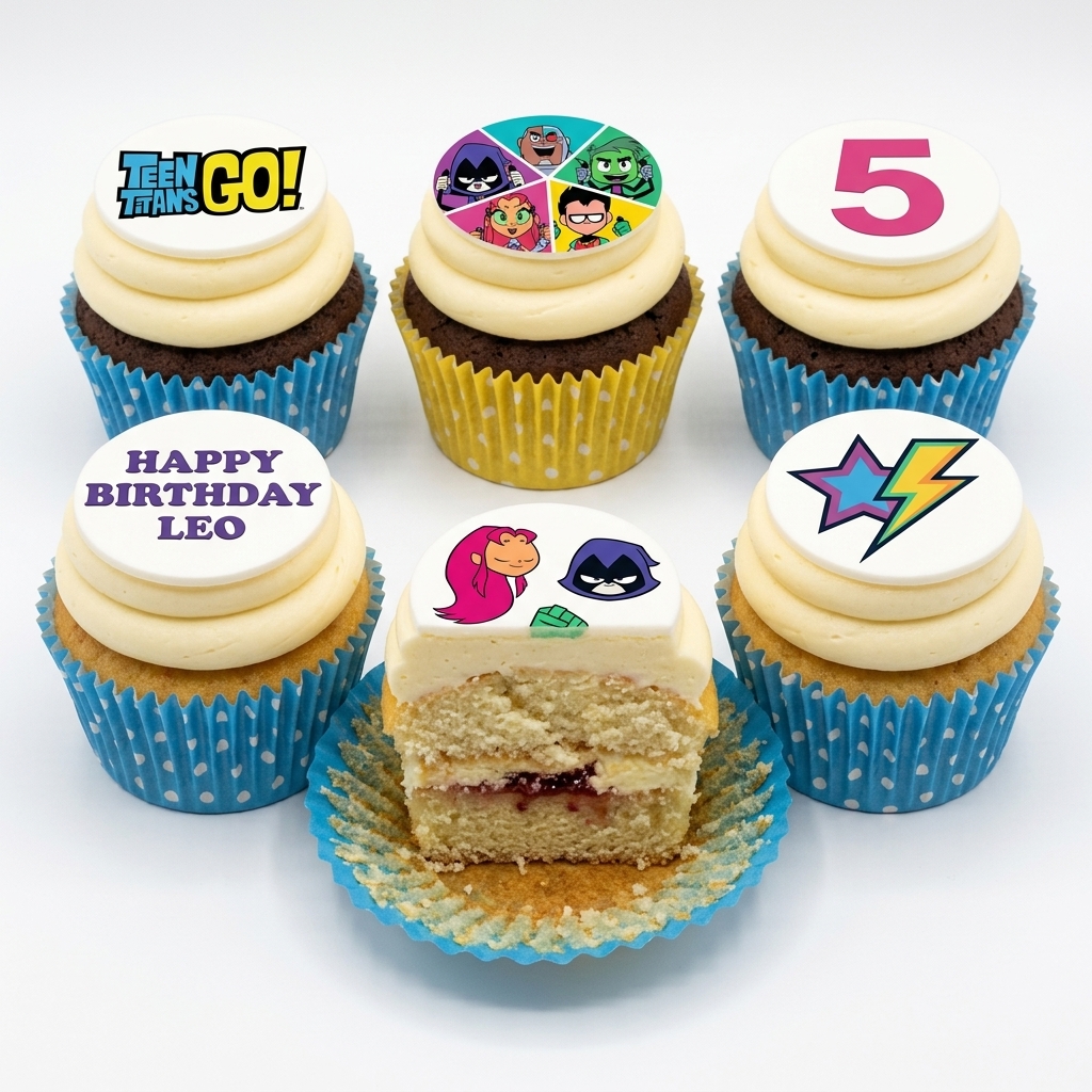 Teen Titans Go! Birthday Cupcakes with Custom Age Topper