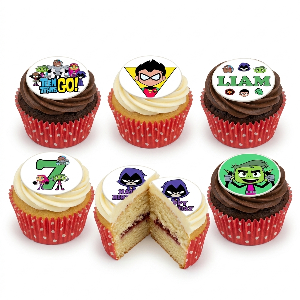 Teen Titans Go! Theme Birthday Cupcakes