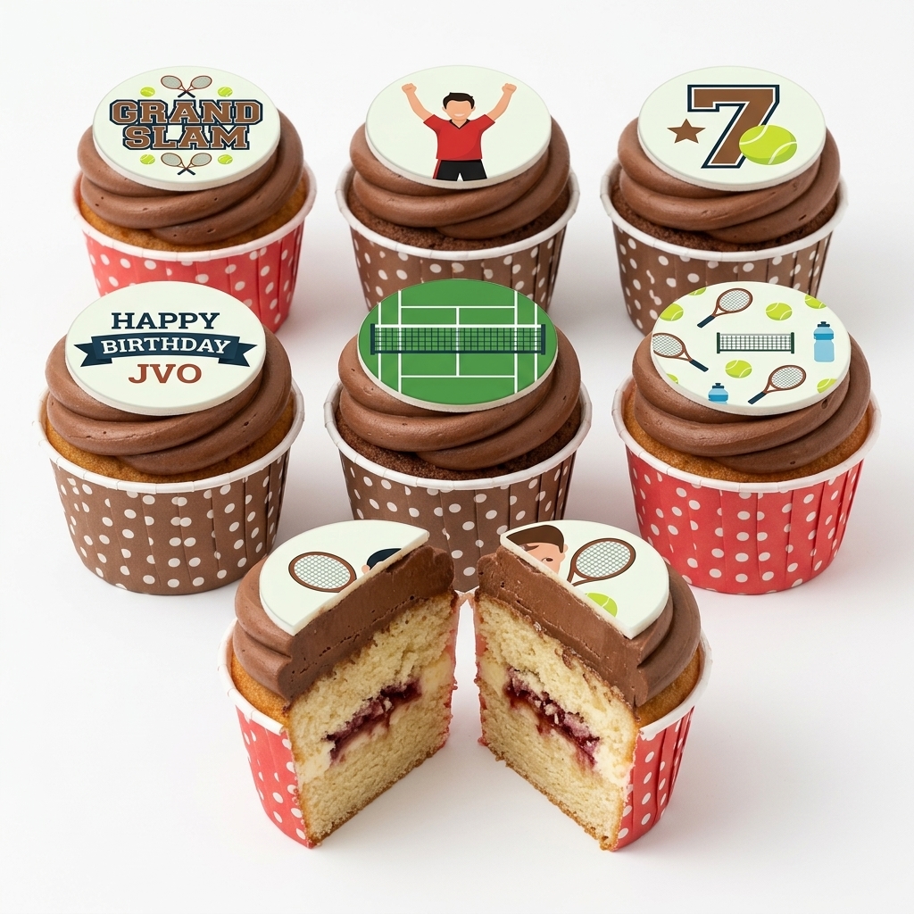 Tennis Theme Birthday Cupcakes