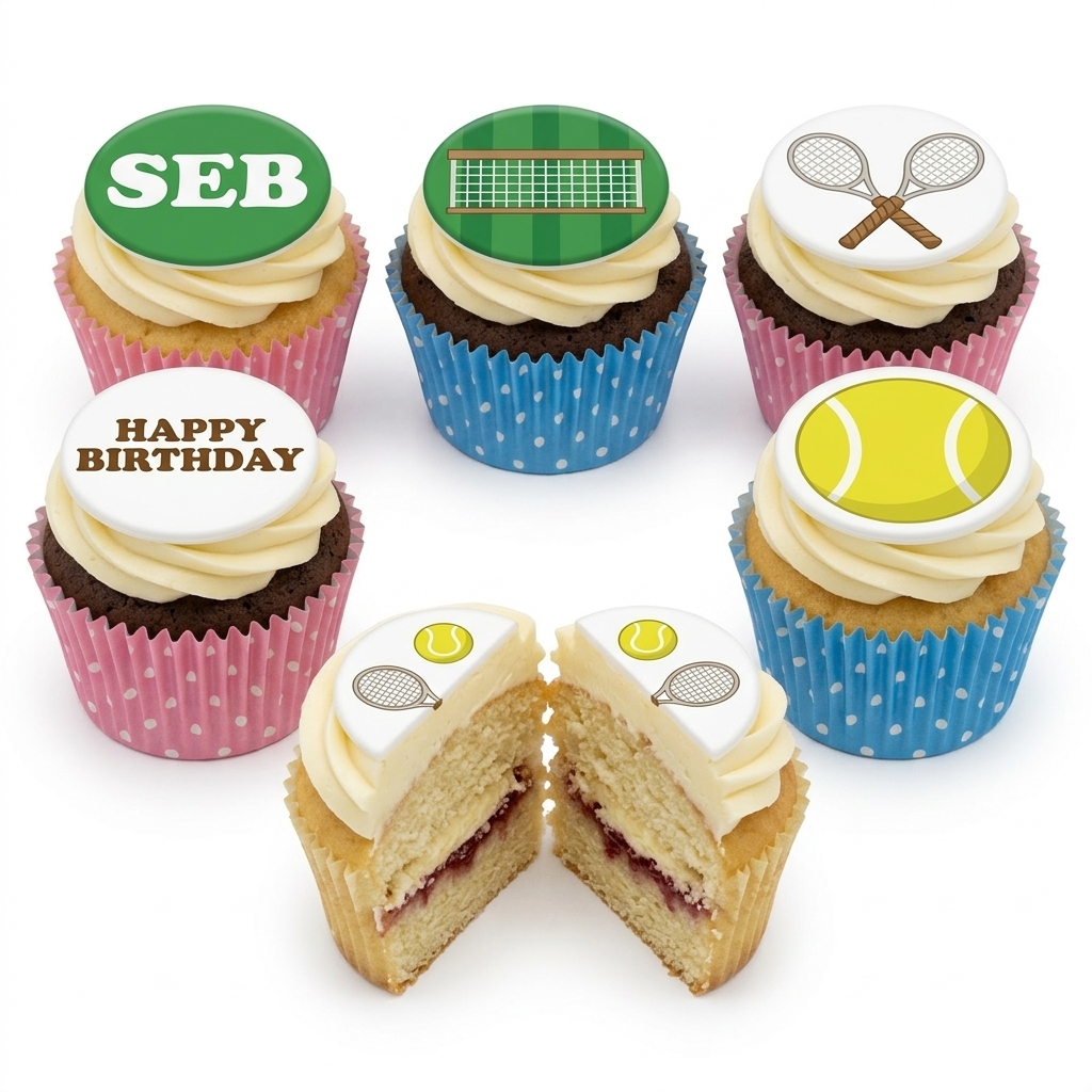 Tennis Theme Birthday Cupcakes