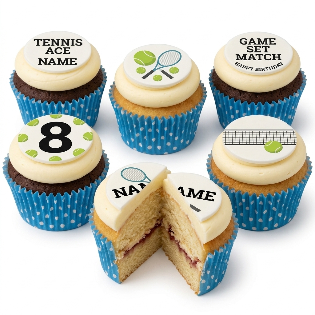 Tennis Theme Birthday Cupcakes