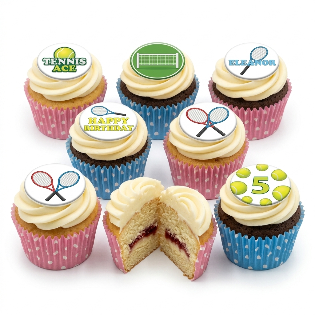 Tennis Theme Birthday Cupcakes