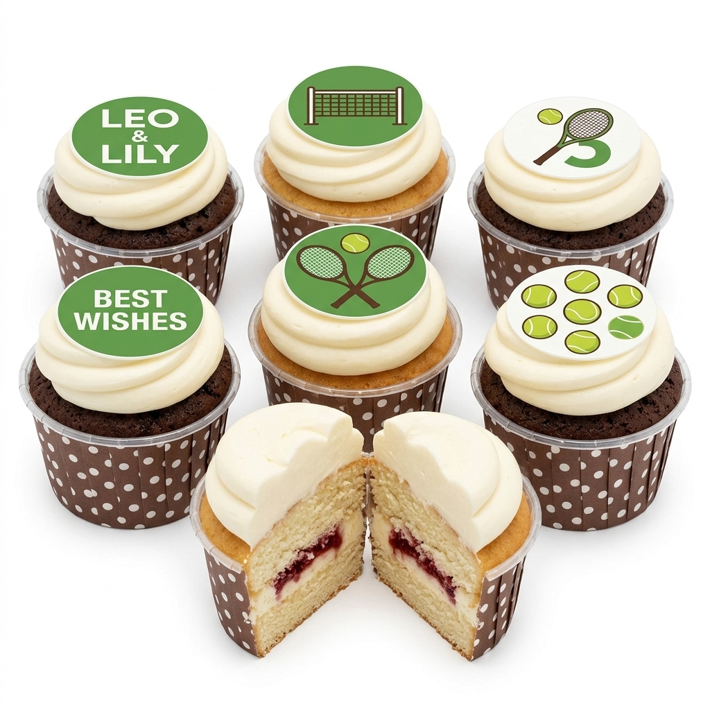 Tennis Birthday Cupcakes | Custom Age & Name