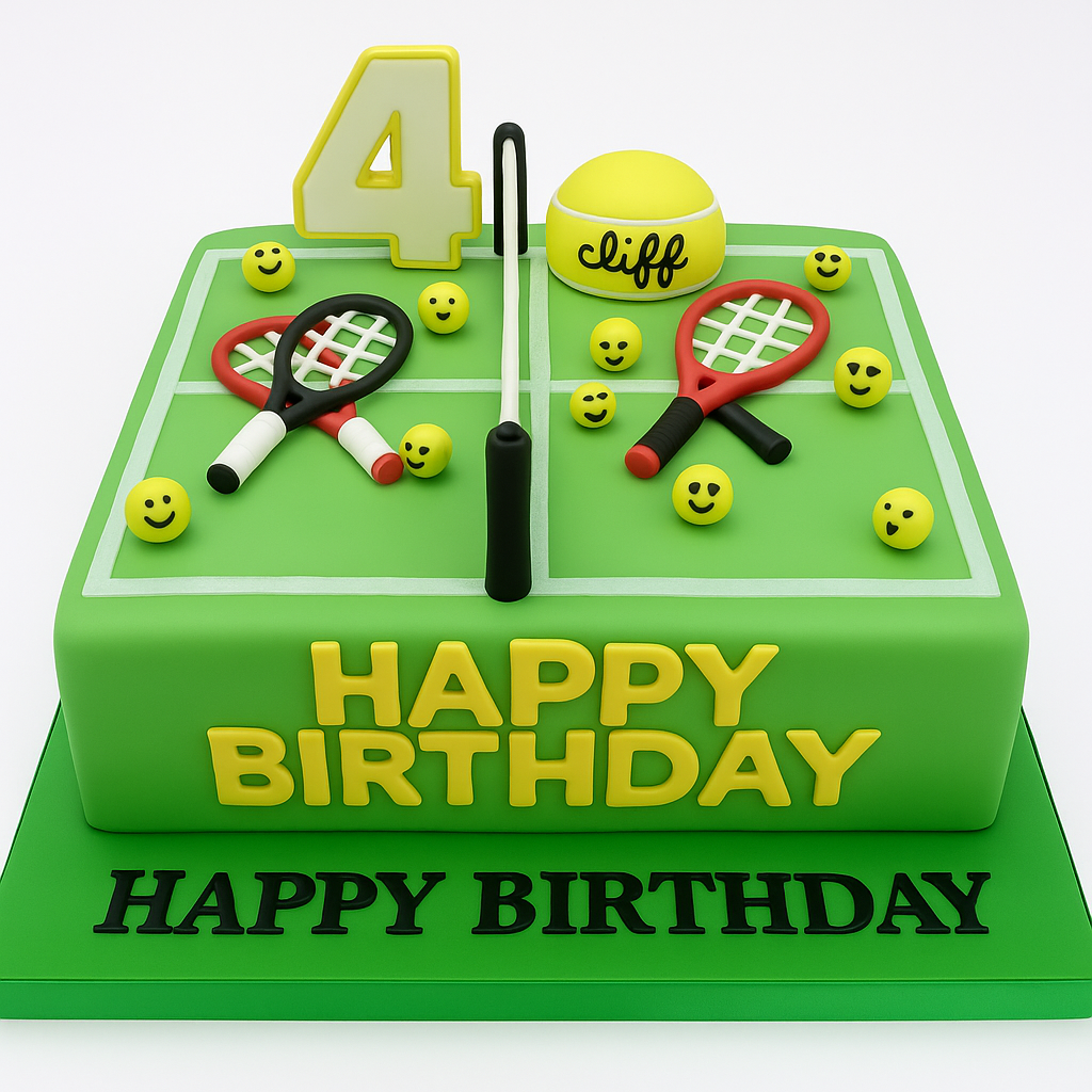 Tennis Themed Birthday Cake