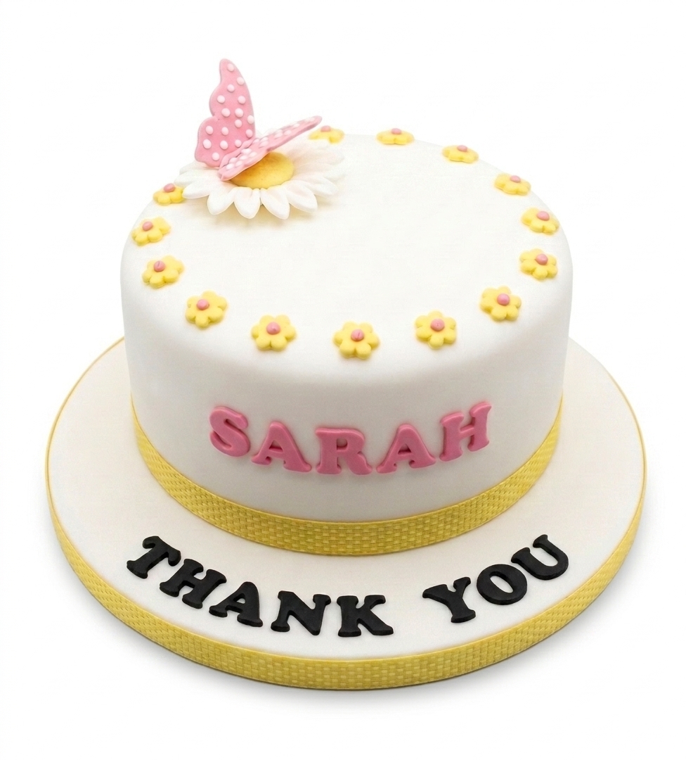 Personalised Floral Butterfly Birthday Cake