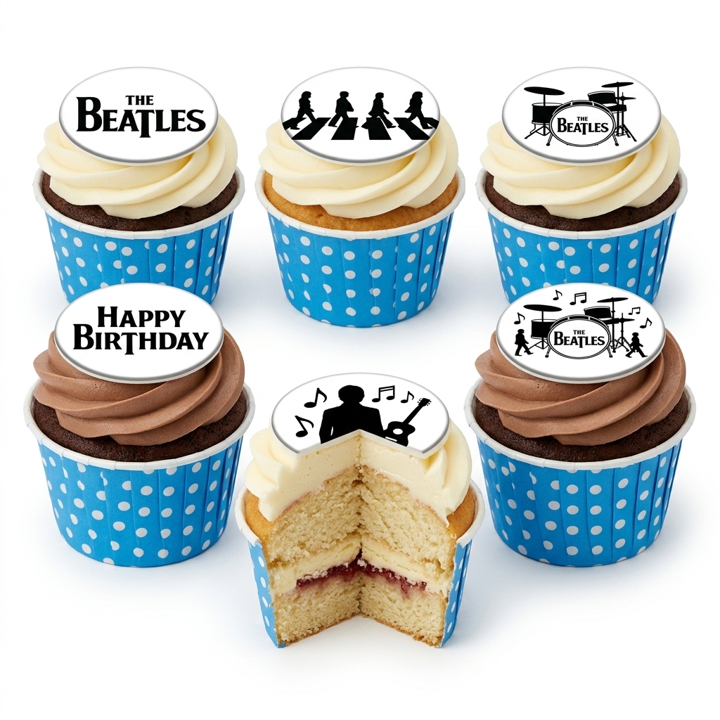 The Beatles Birthday Cupcakes