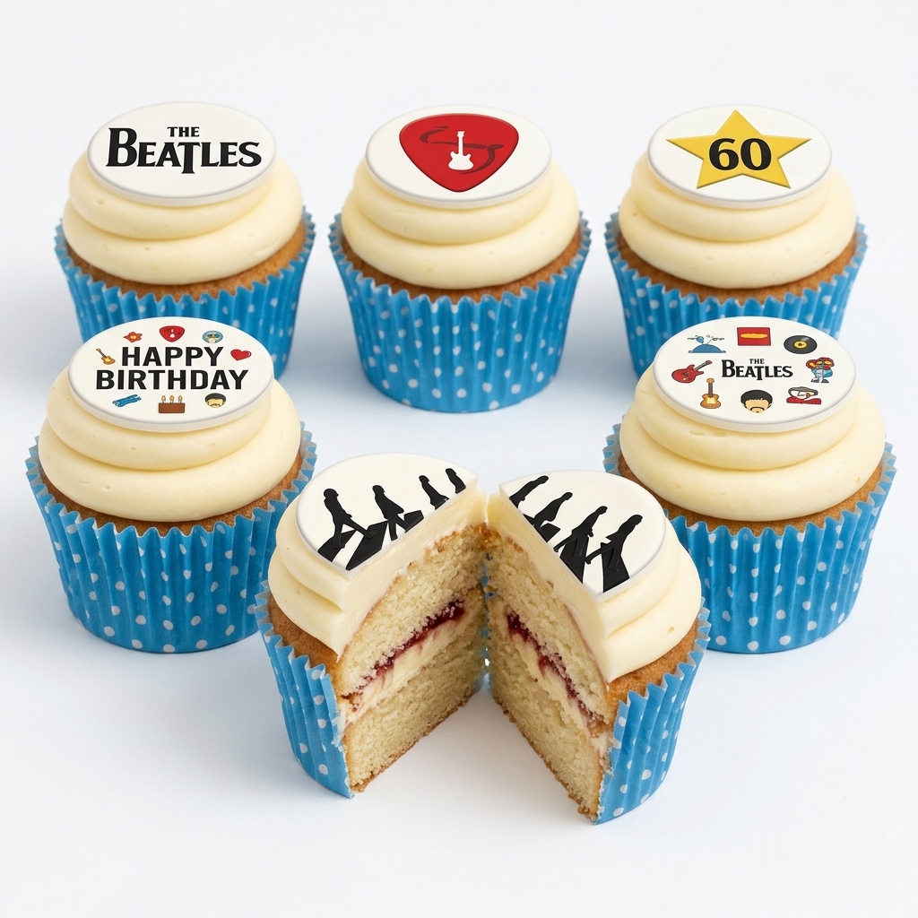 The Beatles Birthday Cupcakes