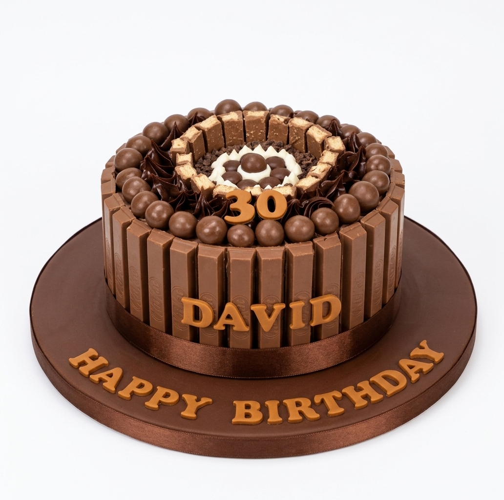 Chocolate Overload Birthday Cake with KitKat & Maltesers