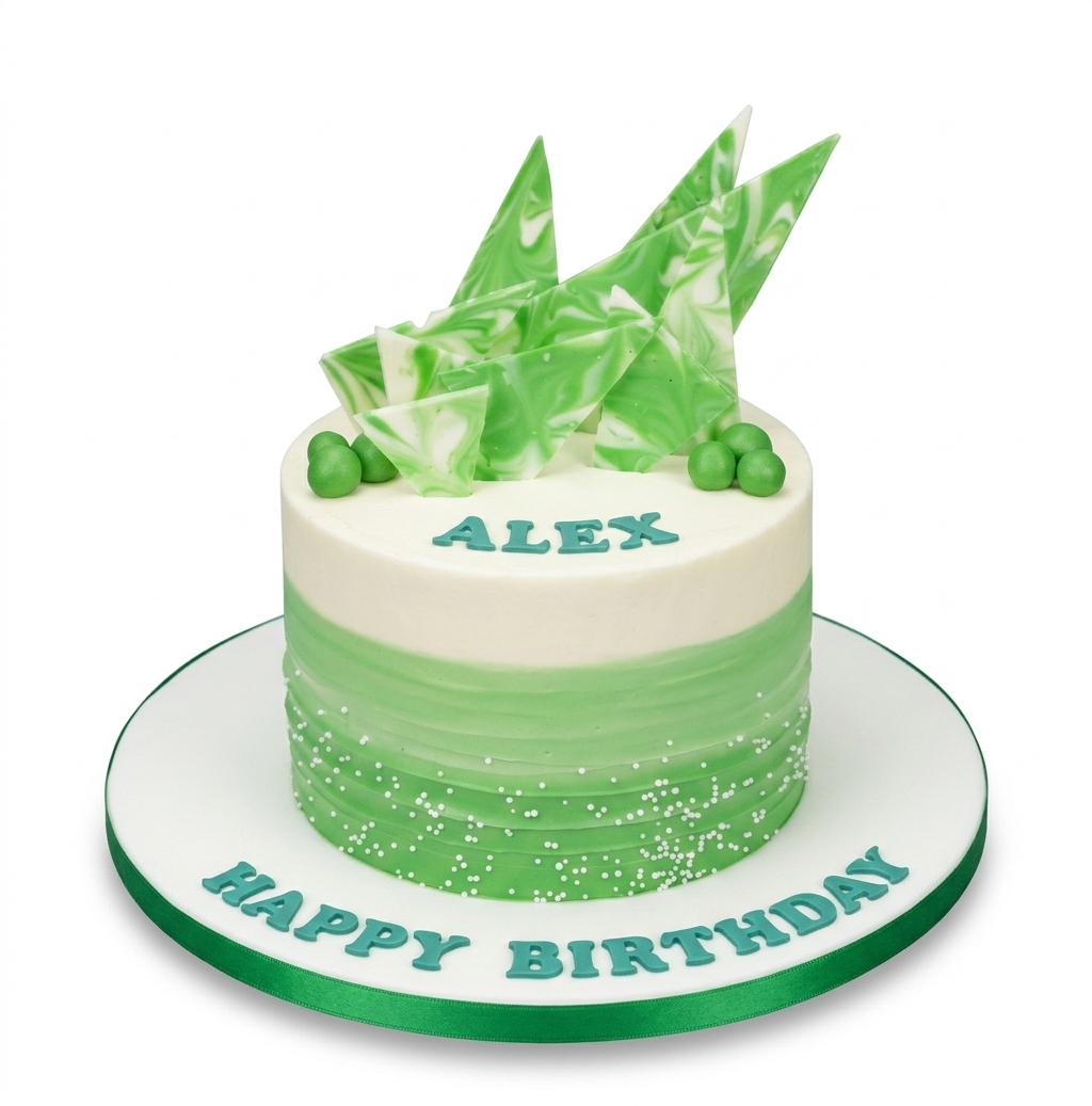 Modern Green Ombre Birthday Cake