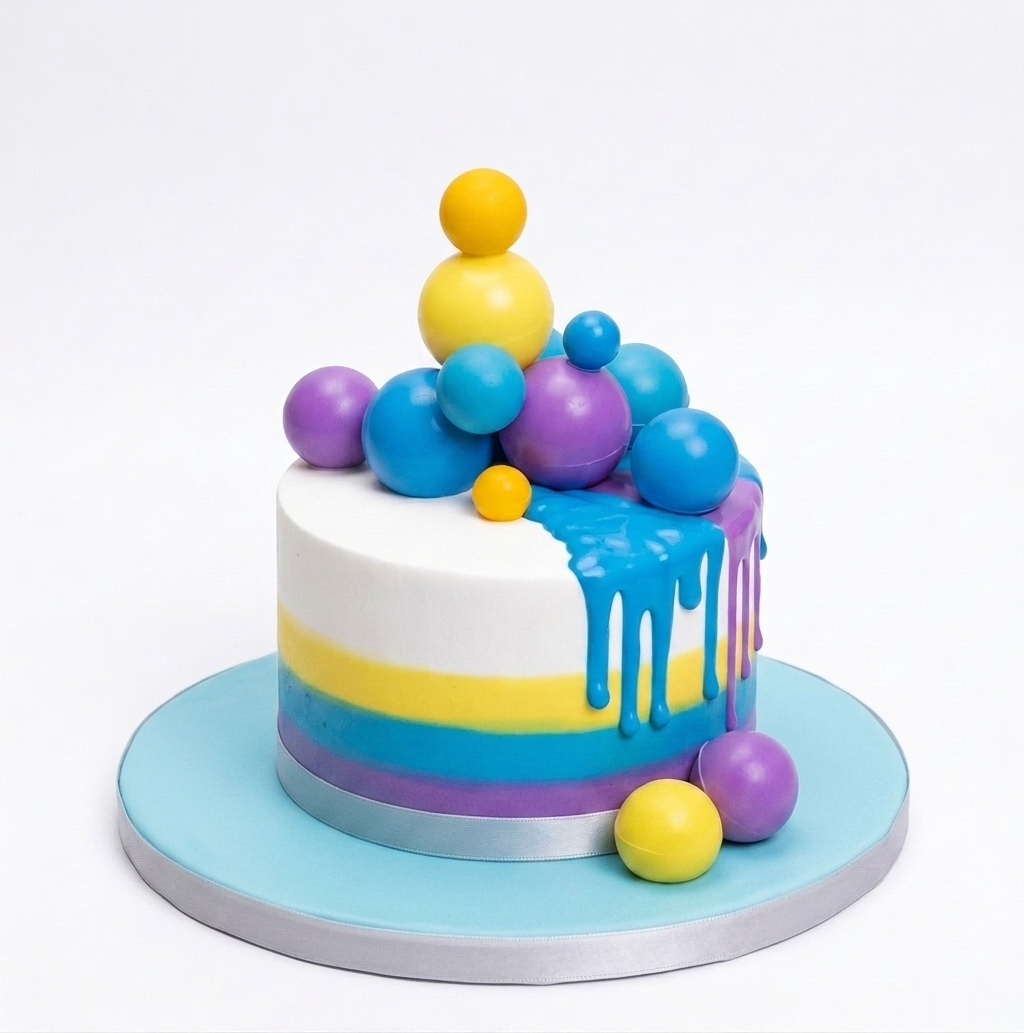 Colourful Drip Birthday Cake